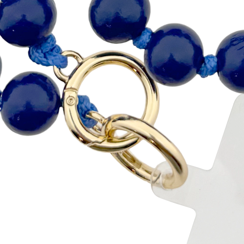 LOT83 Handykette LANG Nr. 78, Perlen, dunkelblau