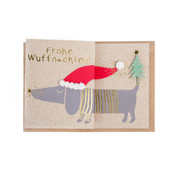 Good old friends Winterdackelkarte. Frohe Wuffnachten!