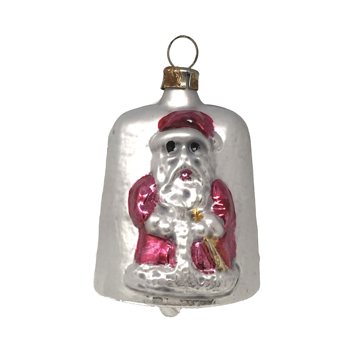 Nostalgie Christbaumkugel Glocke mit Santa