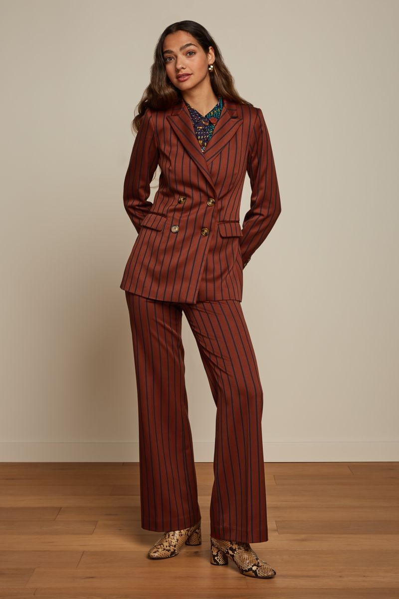 King Louie Marcie Pants Cubano Stripe, Farbe: Patina Brown, Hose King Louie Marcie Pants Cubano Stripe, Farbe: Patina Brown, Hose