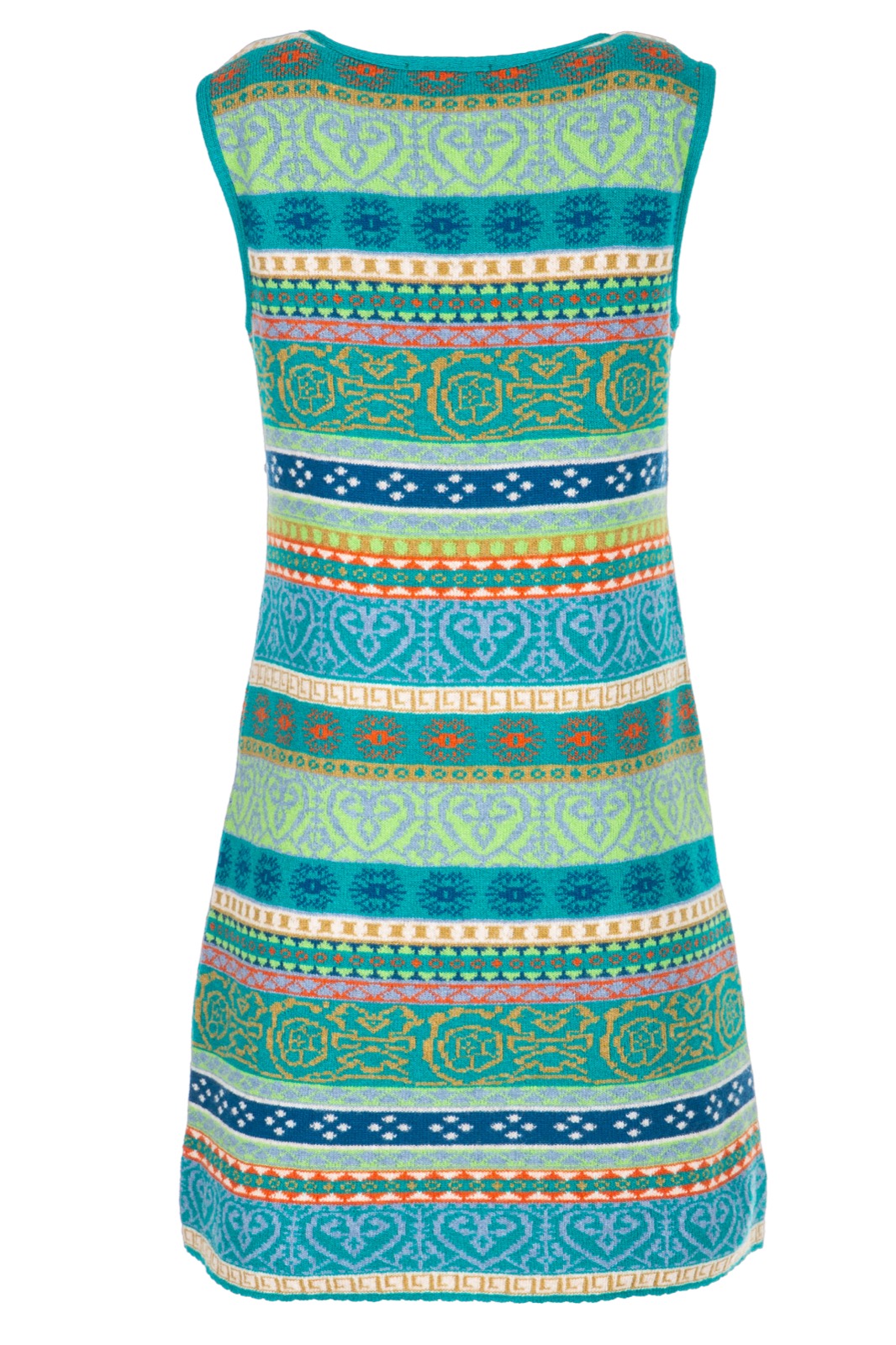 DUNQUE Jacquard-Tunikakleid "PIA" ohne Arm, Farbe ozean-bunt, Made in Germany 