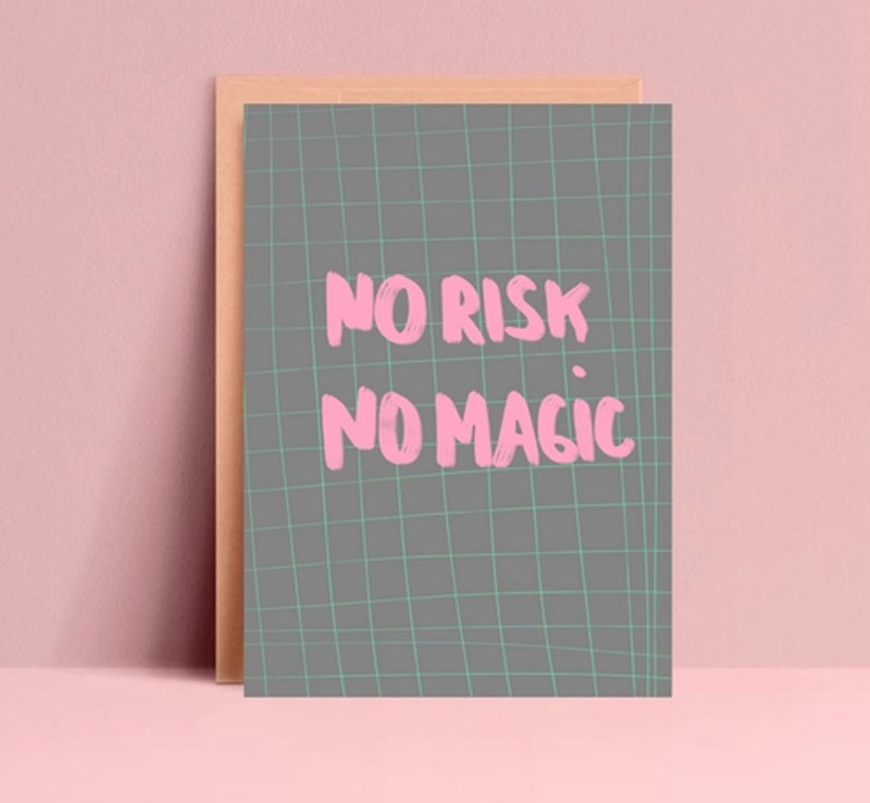 Postkarte "No Risk no Magic"  von Ute Arnold  