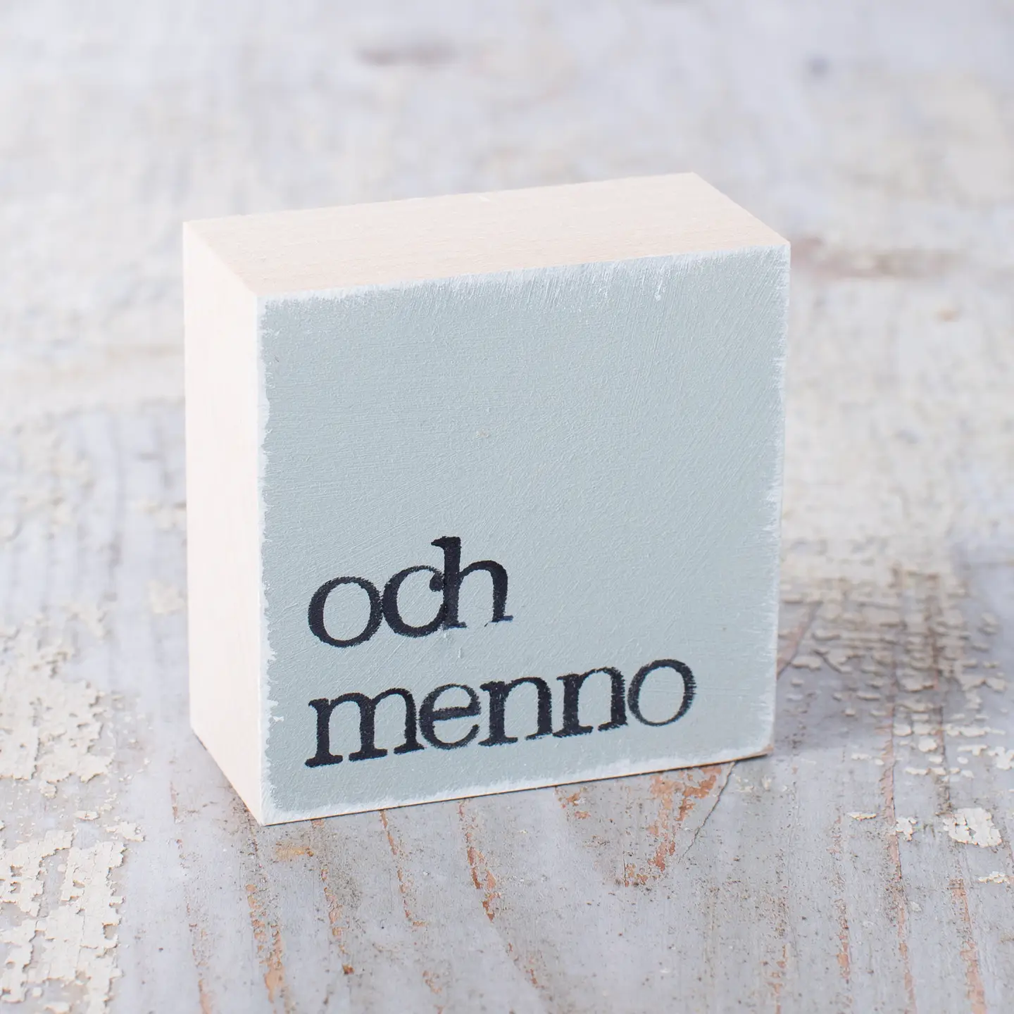 Textplatte "och menno" grau von iopla , 6 x 6 cm