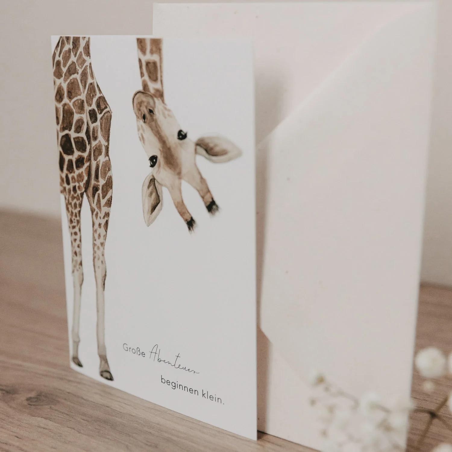 Eulenschnitt Klappkarte Giraffe
