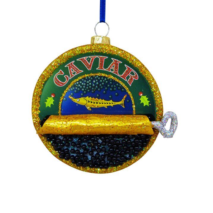 Weihnachtskugel  Kaviar, gold Christbaumschmuck Baumschmuck