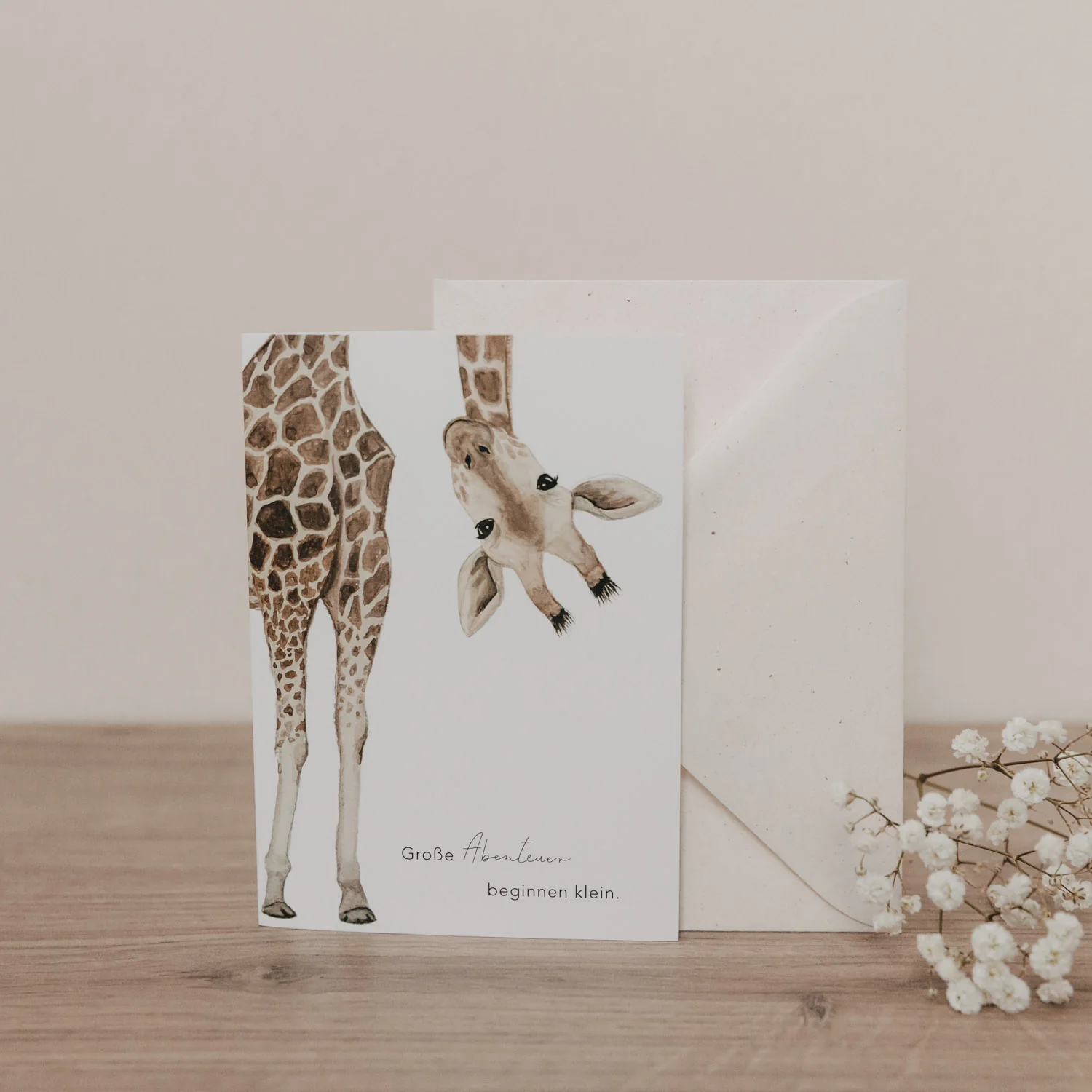 Eulenschnitt Klappkarte Giraffe