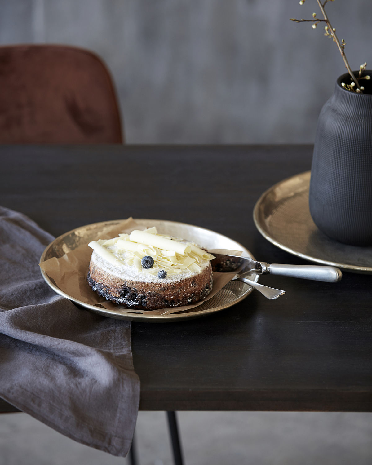 House Doctor Tablett, Carve, Antik-Silber, D. ca. 30 cm 