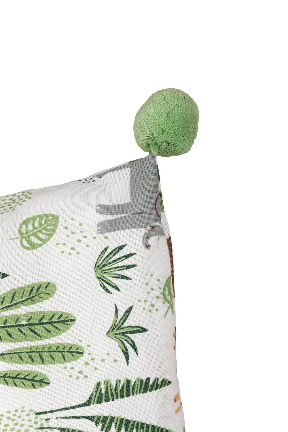 % Kissenbezug ANIMAL, ca.50 x 30 cm, Baumwolle (bio), GOTS-zertifiziert  mit Pompoms an der Ecken