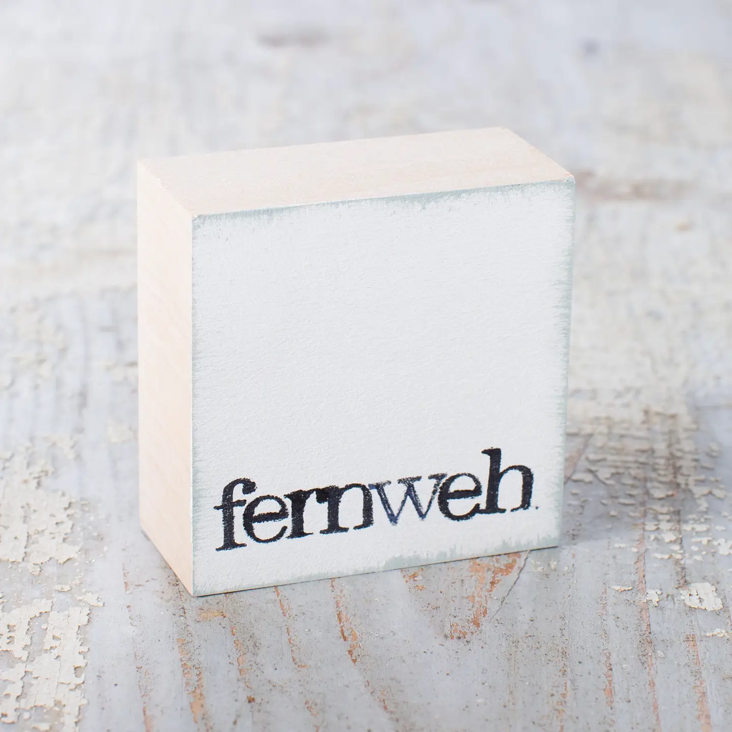 Textplatte "fernweh" weiß von iopla , 6 x 6 cm   