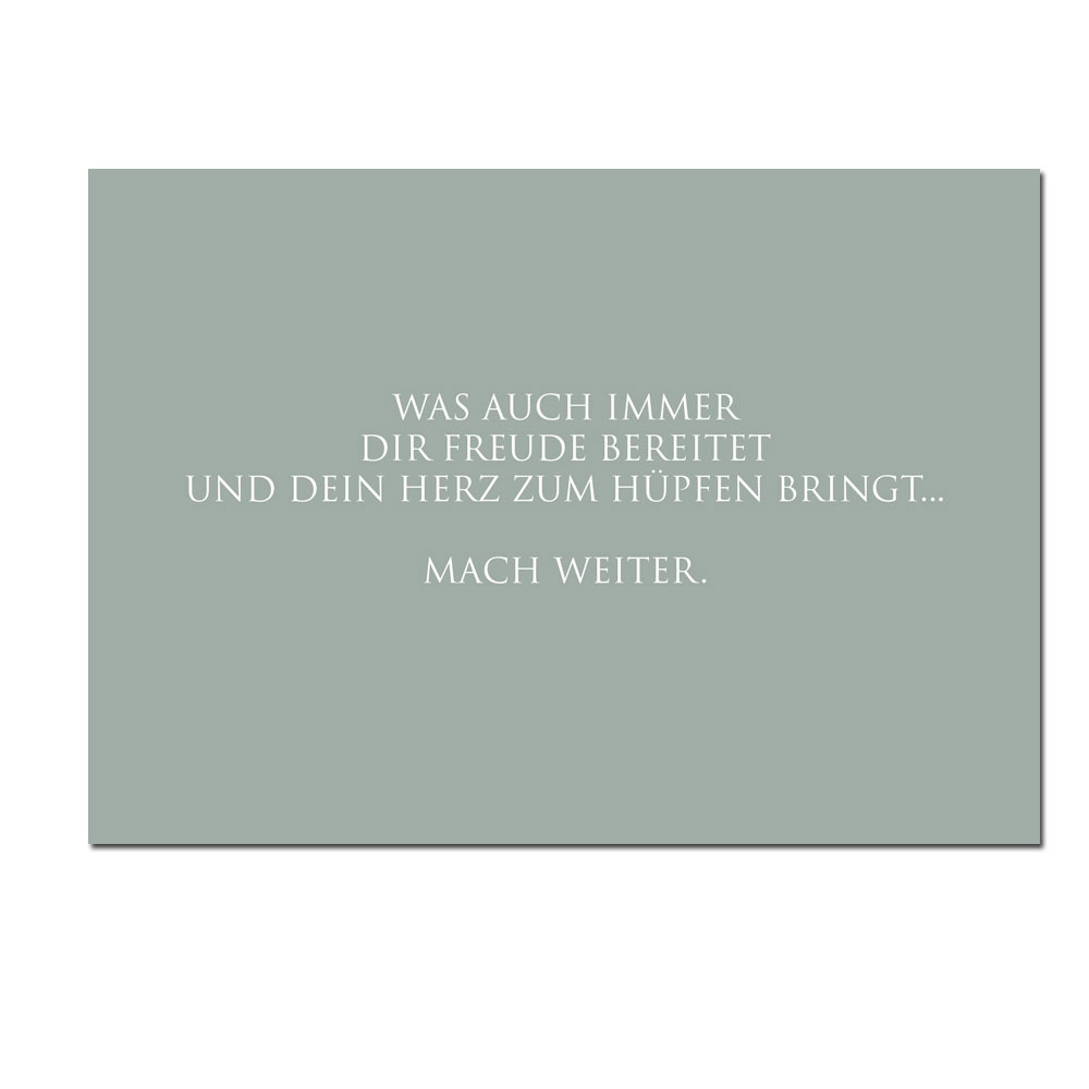 Wunderwort Postkarte "Mach weiter…"