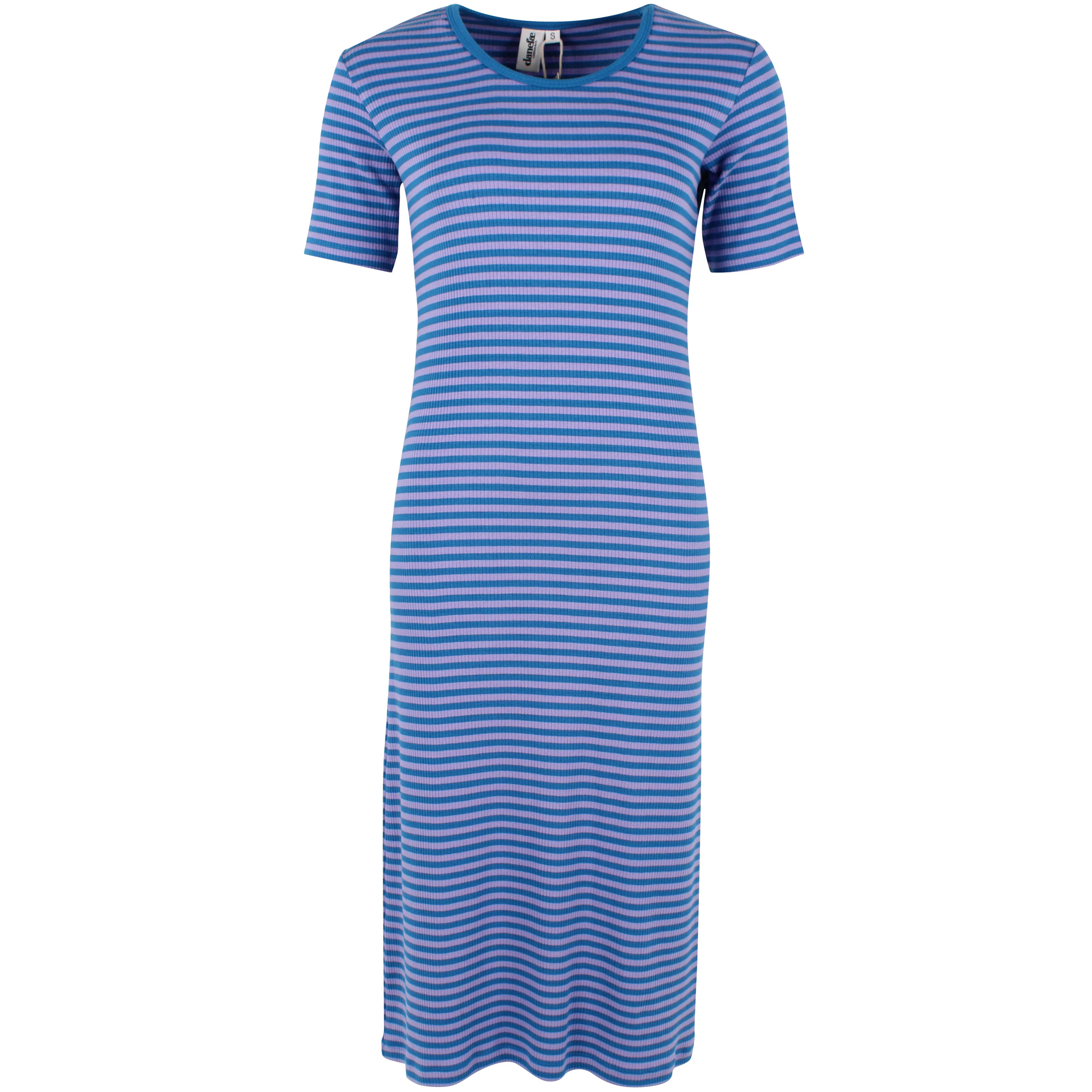 Danefae Danicon Ribbing Dress Light Lilac/Warm Blue, Kleid Streifen   