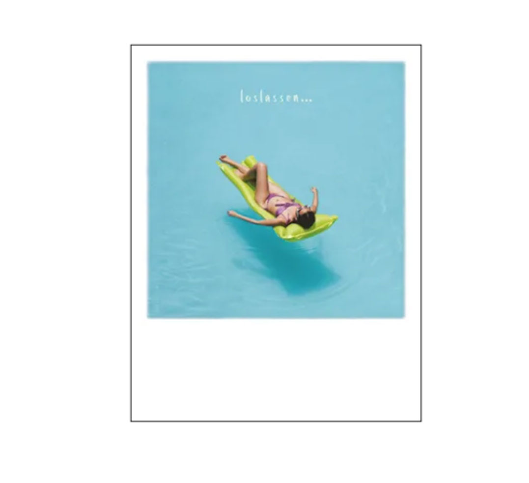 Polacard Loslassen... (Frau auf Luftmatraze) Pool