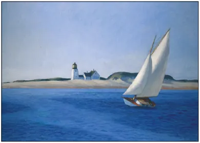 Edward Hopper Postkarte " The Long Leg, 1935"  Segelboot, Kunst