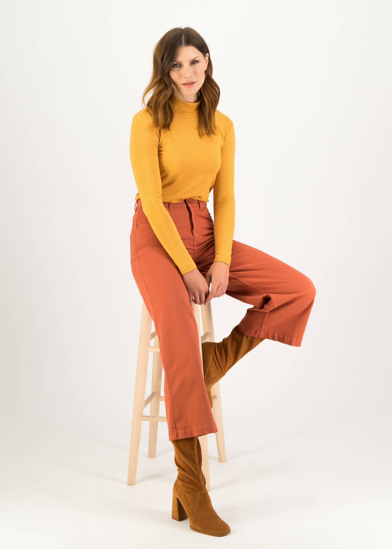 % Blutsgeschwister  Hose High Waist Culotte,  light brown sugar, Größe L / 40 %%