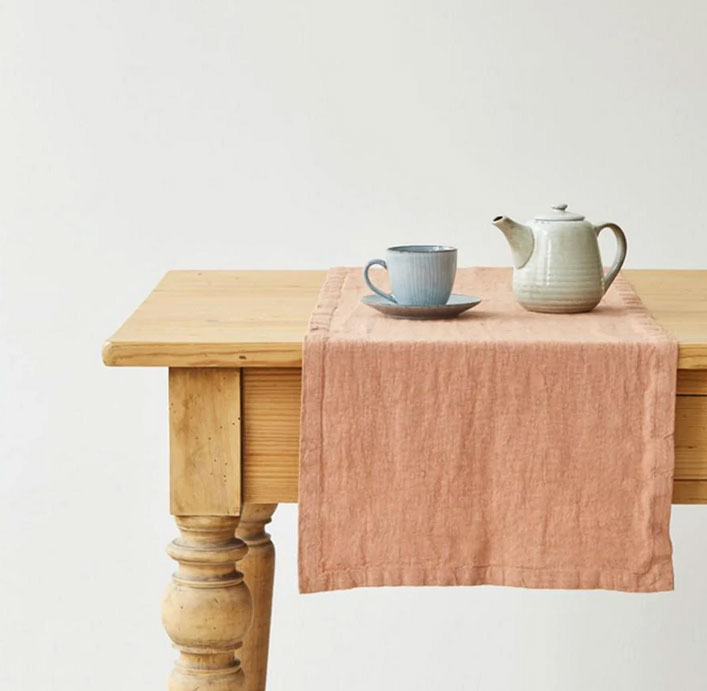 Tischläufer  40 x 150 cm , Tischläufer Leinen Cafe Creme Leinen von Linen Tales   
