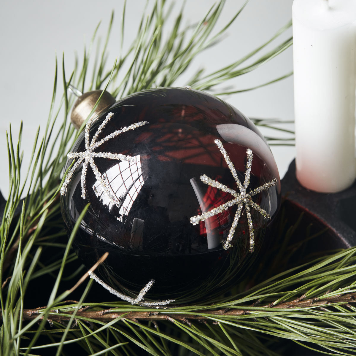 House doctor XMAS Weihnachtskugel " Star" von House doctor, bordeaux, ca. 8 cm, Glas