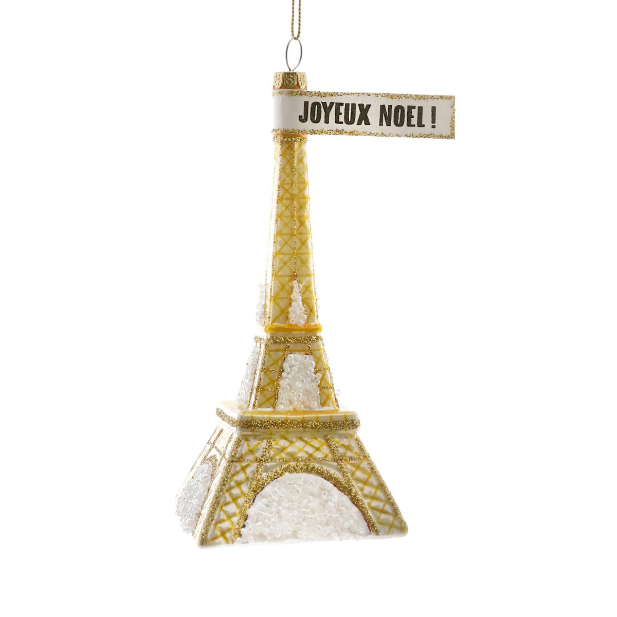 Weihnachtskugel Eiffelturm, Weihnachtsschmuck , ca. 14,5 cm ..s das kleine Schild "JOYEUX NOEL!" ist leider nicht lieferbar