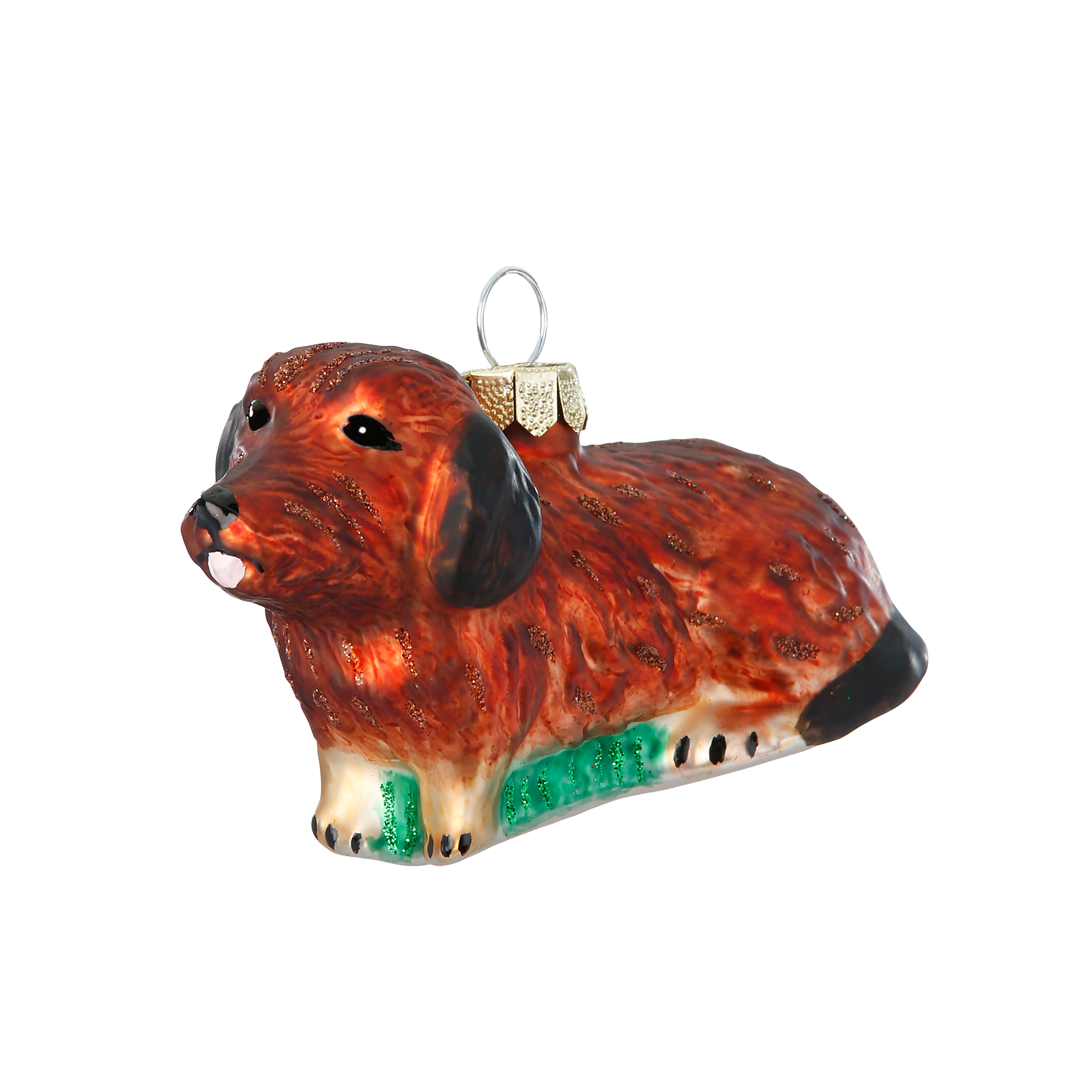 Inge Glas Christbaumkugel Dackel, Glas, ca. 5 cm , Hund