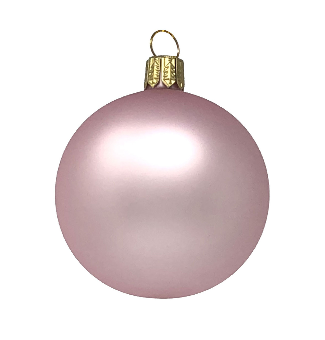 Christbaumkugel zartrosa matt, D. 8cm von der Oberfränkische Glasmanufaktur, Weihnachtskugel