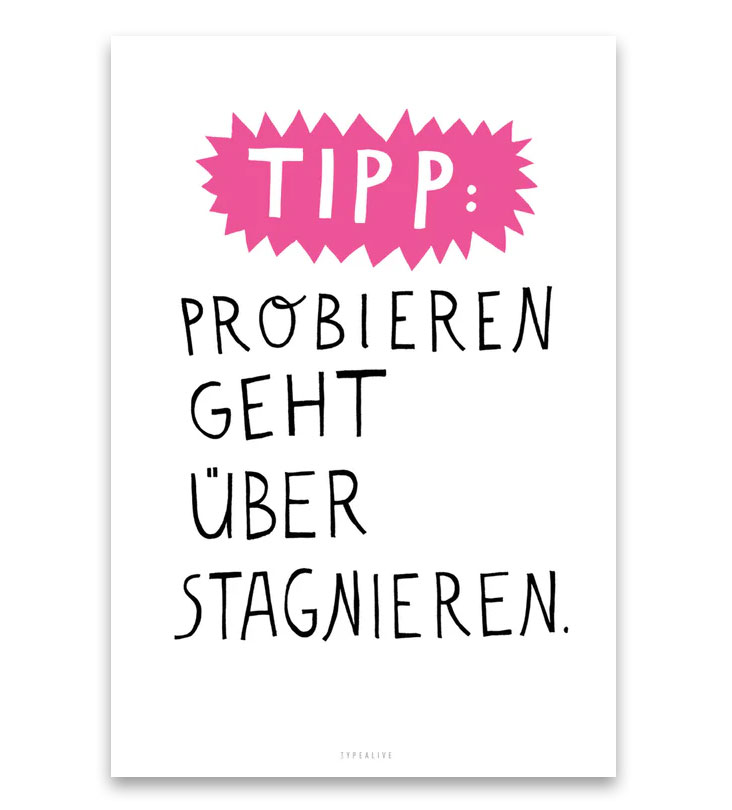 Typealive Postkarte "Probieren"