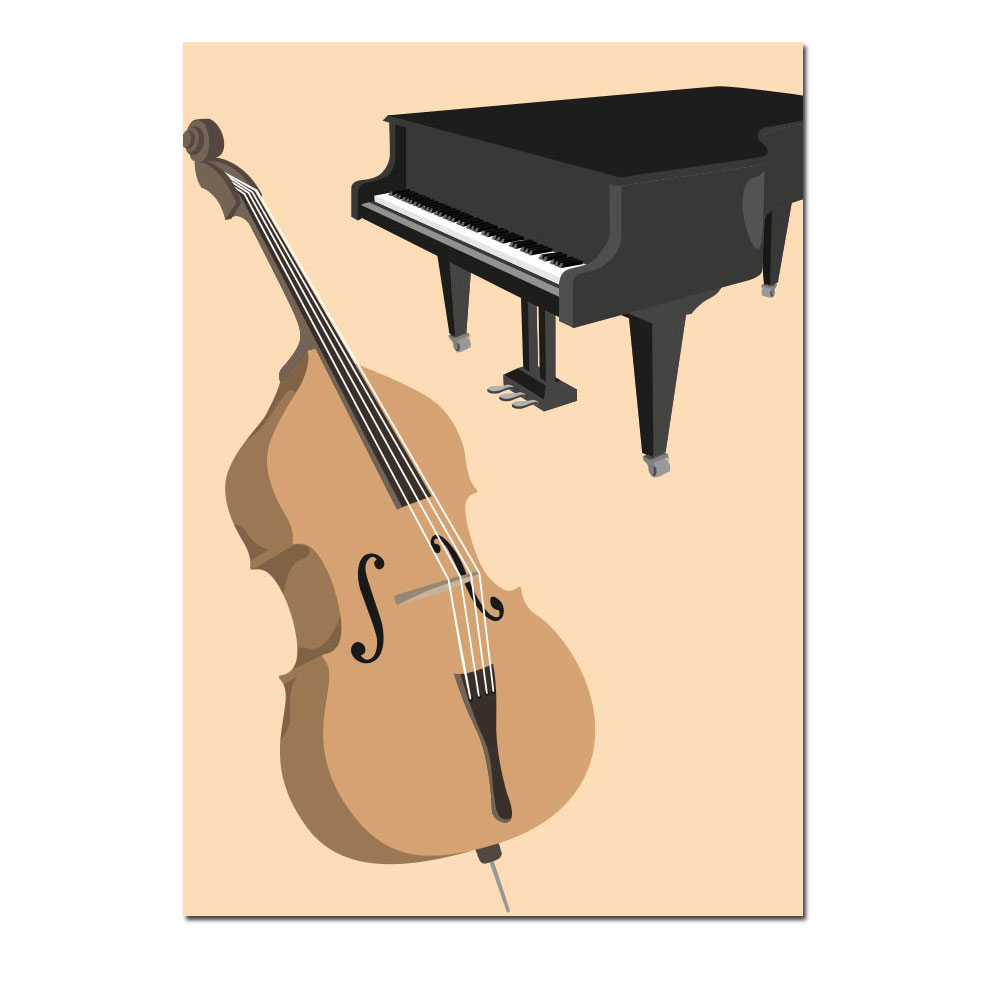 Postkarte -Hausmusik, Klavier, Bass von Crisscross