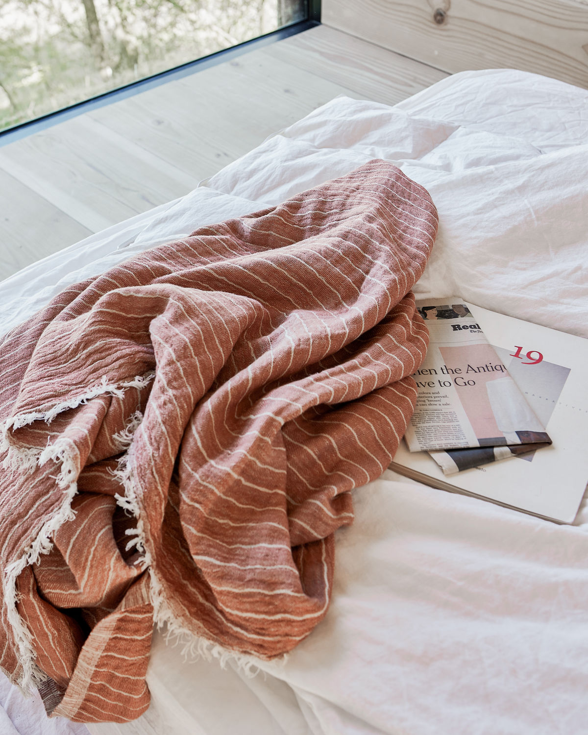 % House doctor Decke, Alice Stripe , Dusty Berry,  l: 200 cm, w: 140 cm 