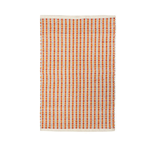 Teppich STRIPES, Orange-Grau,  ca. 90 x 60 cm, Baumwolle