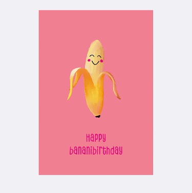 YAY Card Postkarte NEON Bananibirthday