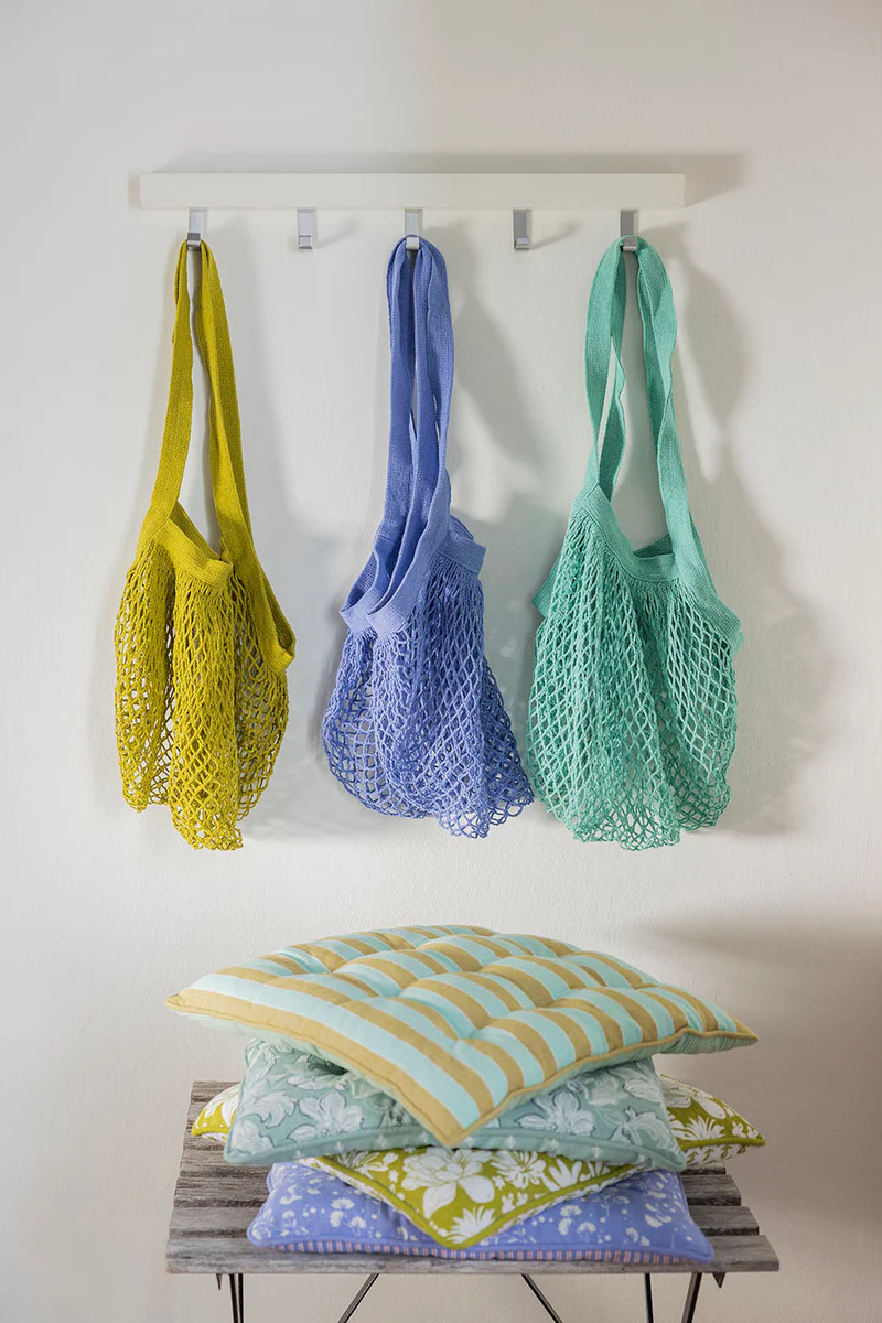 Sitzkissen VIVID LINES, Orange,  ca.50 x 50 cm, Baumwolle (bio), GOTS-zertifiziert , Streifen  