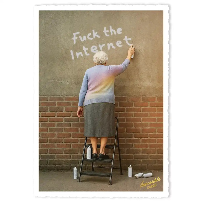 Impossible Card Postkarte *Fuck the Internet
