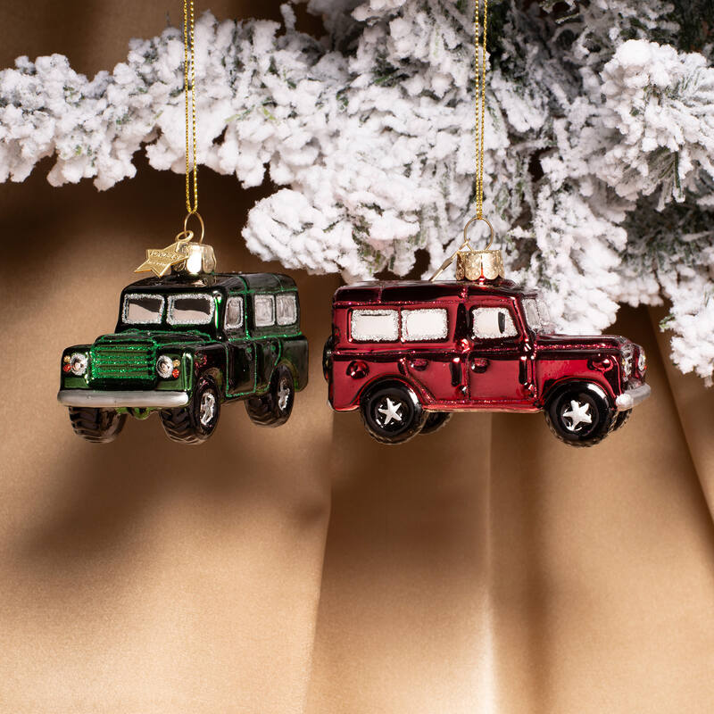 Weihnachtskugel Auto SUV, Nachtgrün, H. ca. 6 cm, Glas 