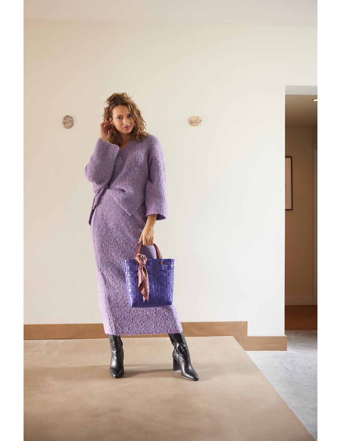 Handed By Bliss Mini - Handtasche mit Tuch, Farbe: dark violet