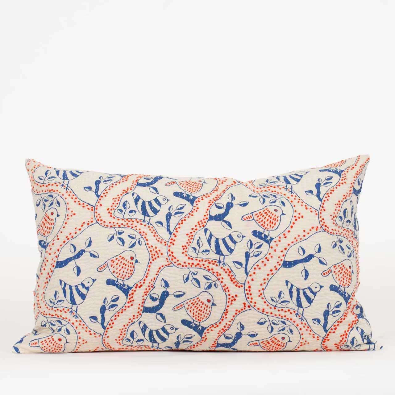 Kissenhülle KANTHA BIRDS , ca. 30x50, 100% Baumwolle , bestickt