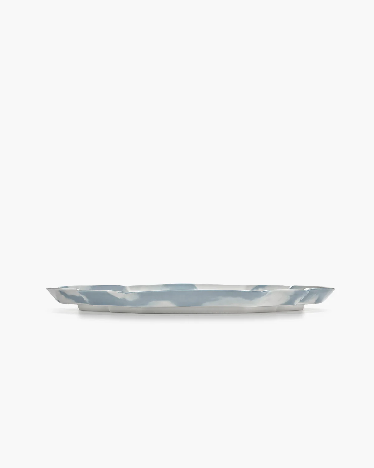 Rêves de Rêves Ovale Servierplatte hellblau , Wolkengeschirr Platte oval, ca. 26,5 x 36,6 cm