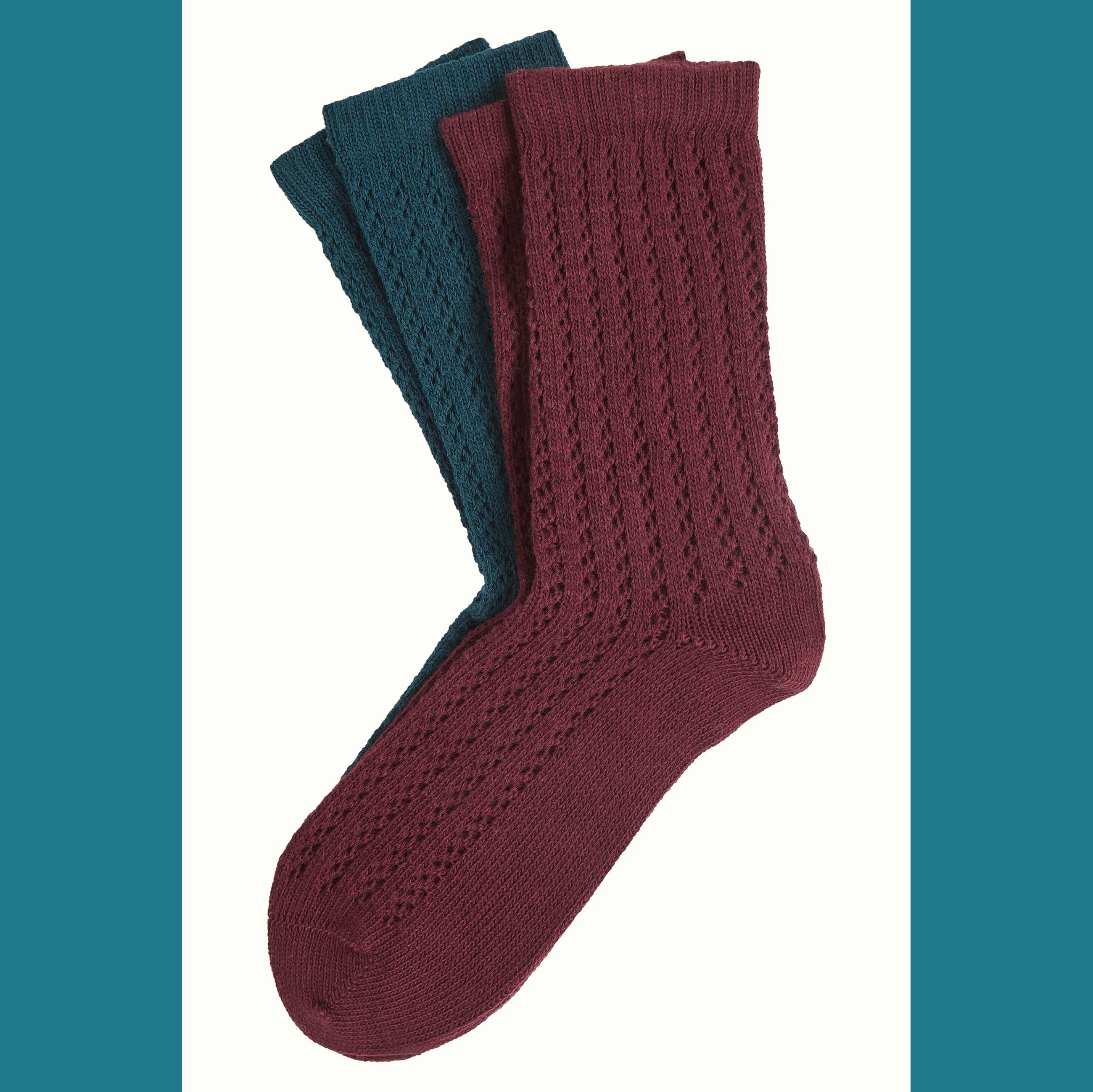 King Louie Socken AJOUR 2 er Pack, Farbe Porto Red 