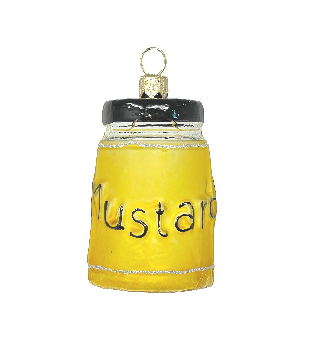 Christbaumkugel Senfglas " Mustard", ca. 6 x 4 cm, Glas