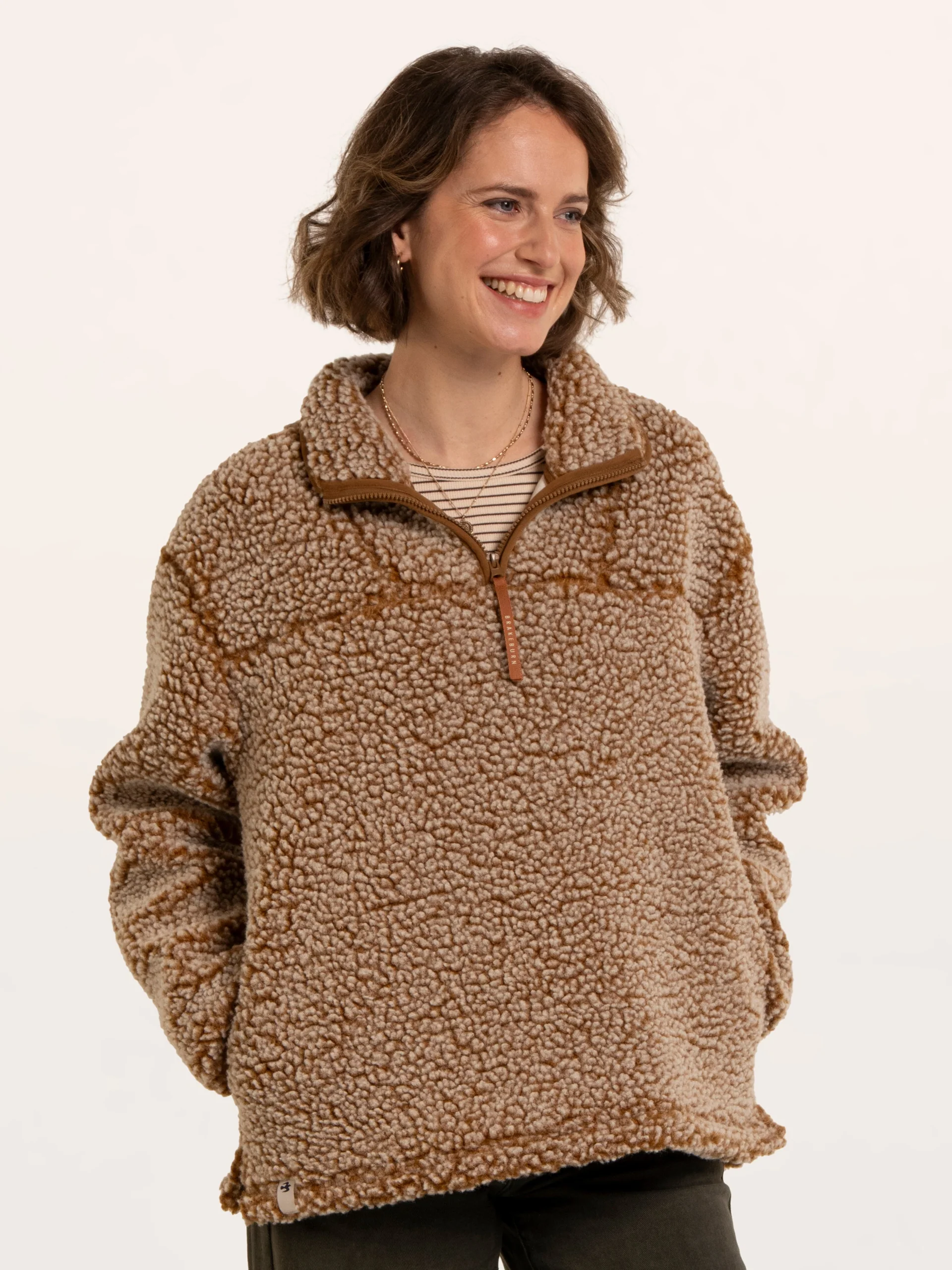 BRAKEBURN Fleece Pullover Mangerton textured 1/4 Zip Fleece