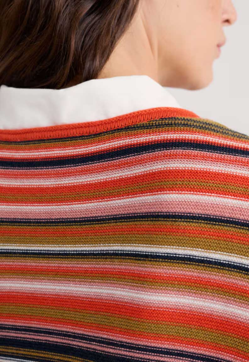 % SEASALT CORNWALL Pullover Makers Cotton Jumper, Farbe: Ripple Marks Pear Multi