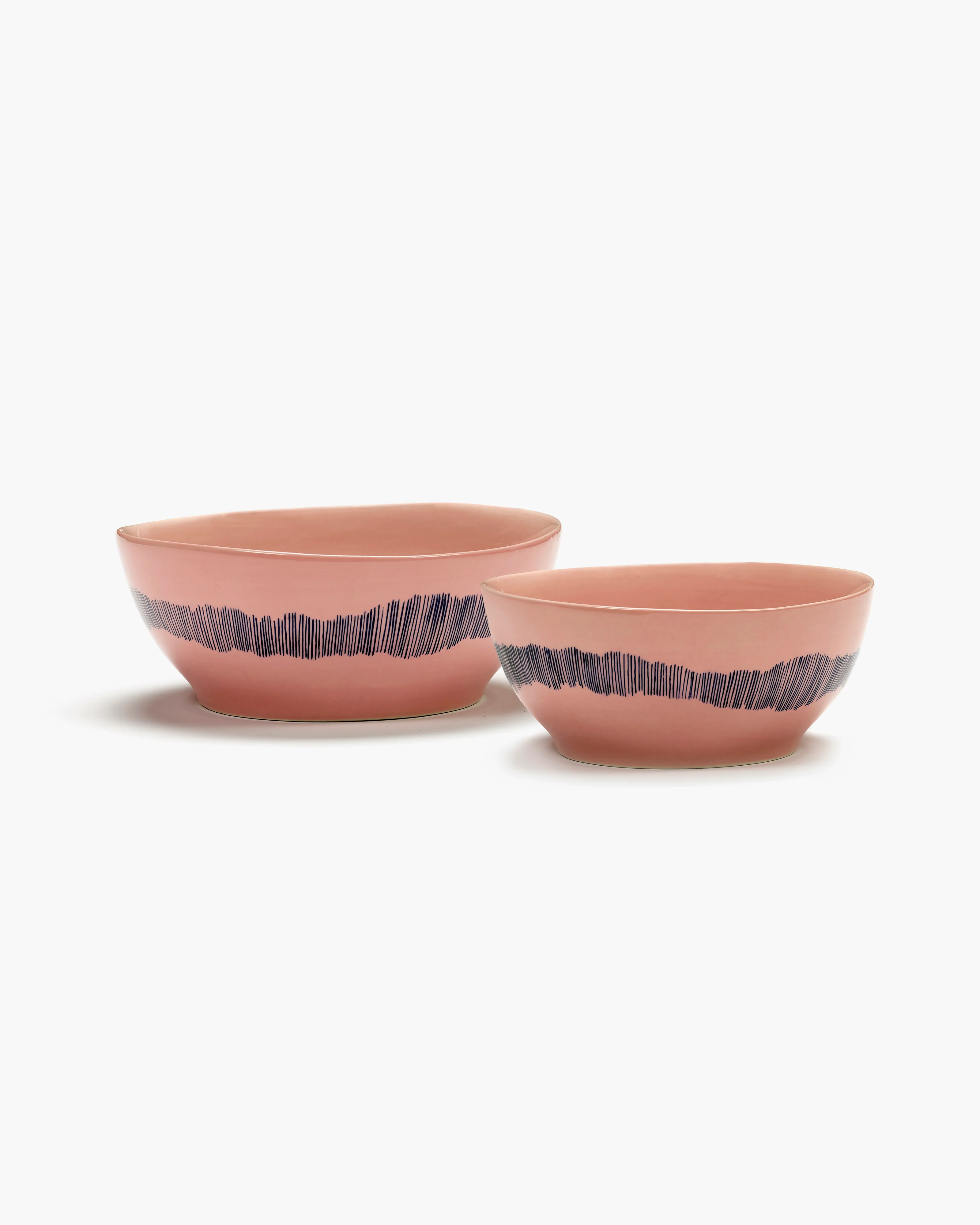Ottolenghi Schale/ Bowl S rosa - blaue Streifen Feast, D. ca. 16 cm