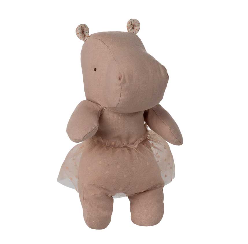 Maileg Kuscheltier Safari Friends, Nilpferd m. Rock, Klein - Rosa, H 23 cm , Ballerina