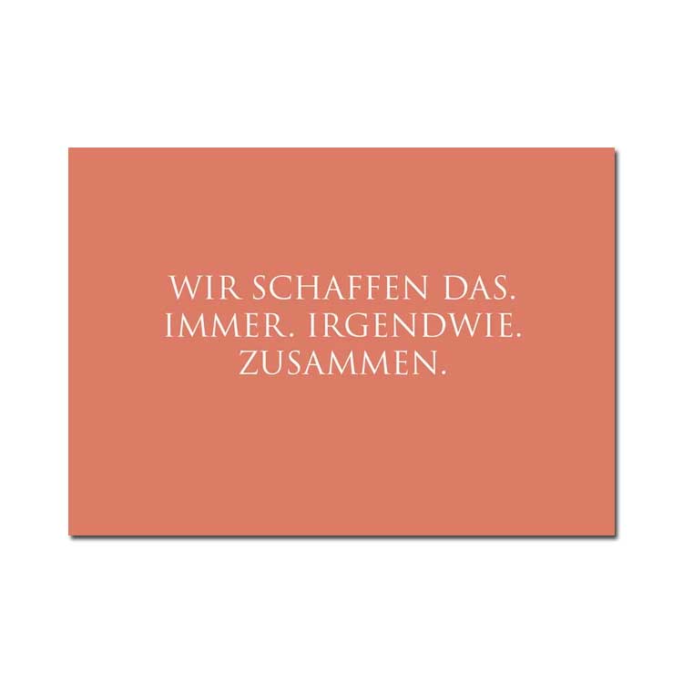 Wunderwort Postkarte "Wir schaffen das…"
