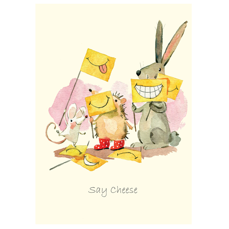 Two Bad Mice Doppelkarte "Say Cheese"  von Anna Shuttlewood