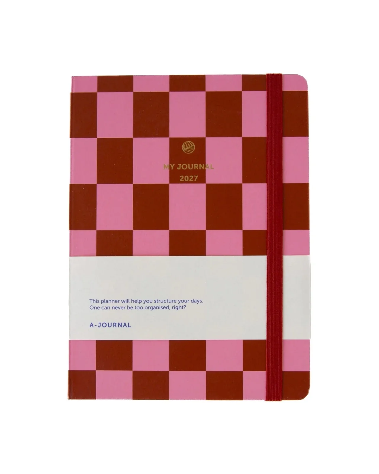 A-Journal My Journal Diary 2027 - Pink Red checkered, A6, Taschenkalender 2027