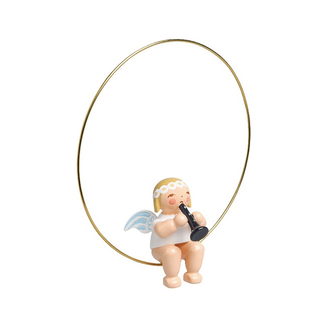 Wendt & Kühn Christbaumengel im Ring, mit Klarinette, zum Hängen   