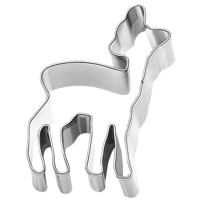 Ausstecherle Rehkitz, 6 cm, Edelstahl von Birkmann, mit Innenprägung, Prägeausstecher, Ausstechform   