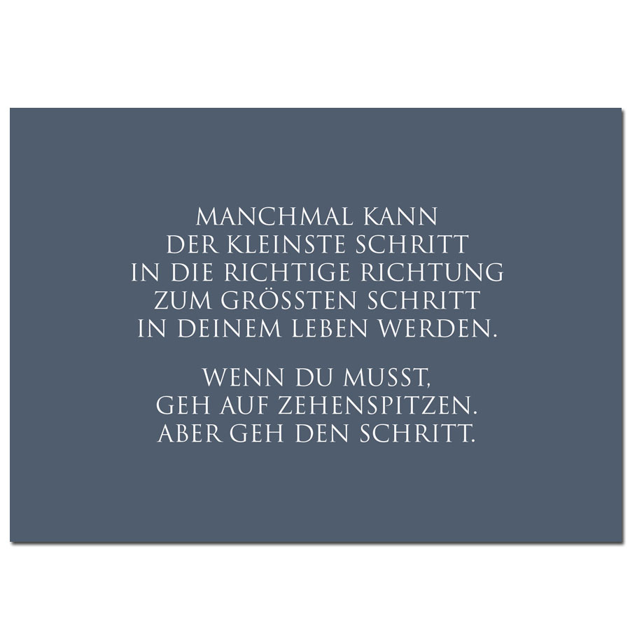 Wunderwort Postkarte "Der kleinste Schritt…"