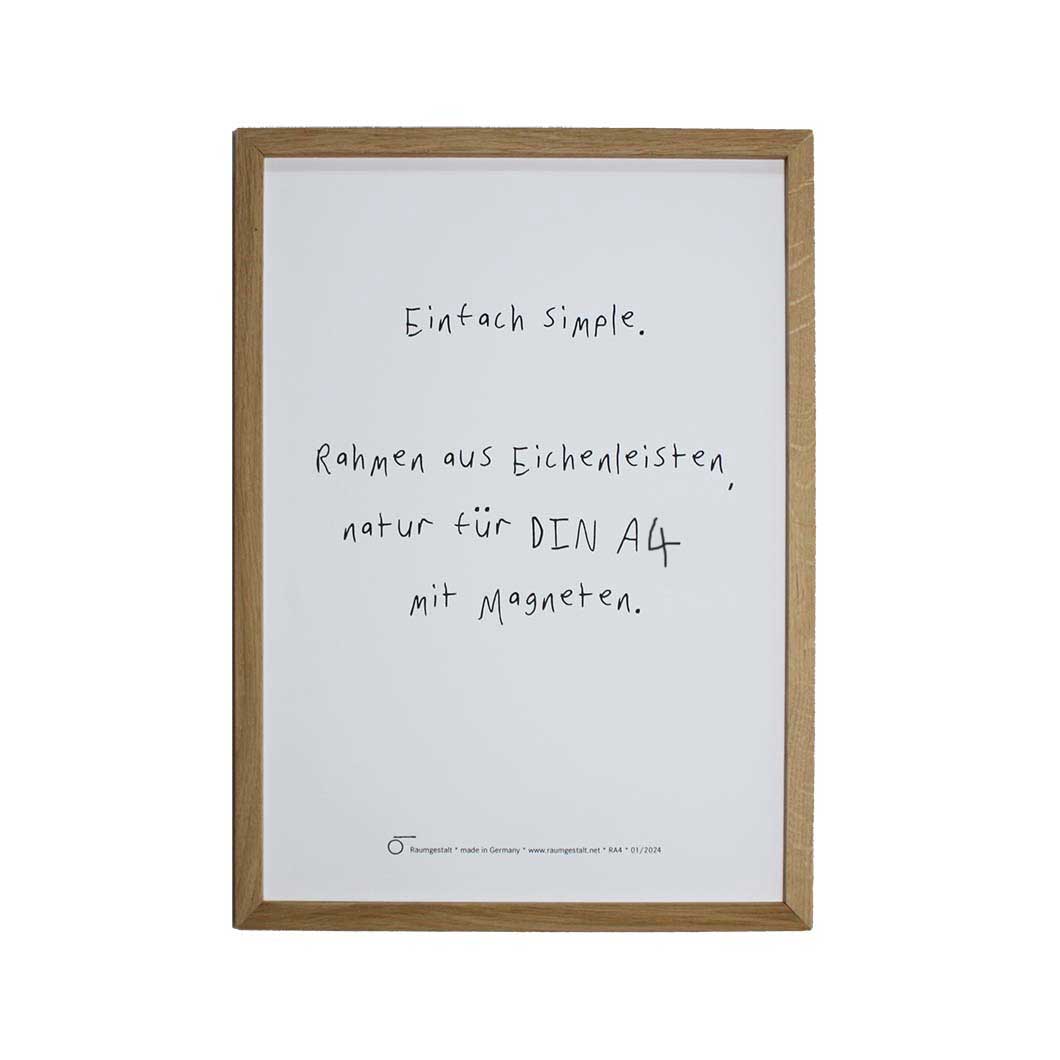 Raumgestalt Simple. Rahmen A4 aus Eichenleisten, natur,