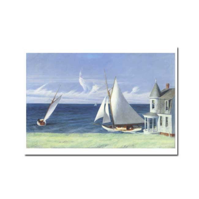 Postkarte Edward Hopper  " Leeküste, 1941 "  Segelboot, Kunst  