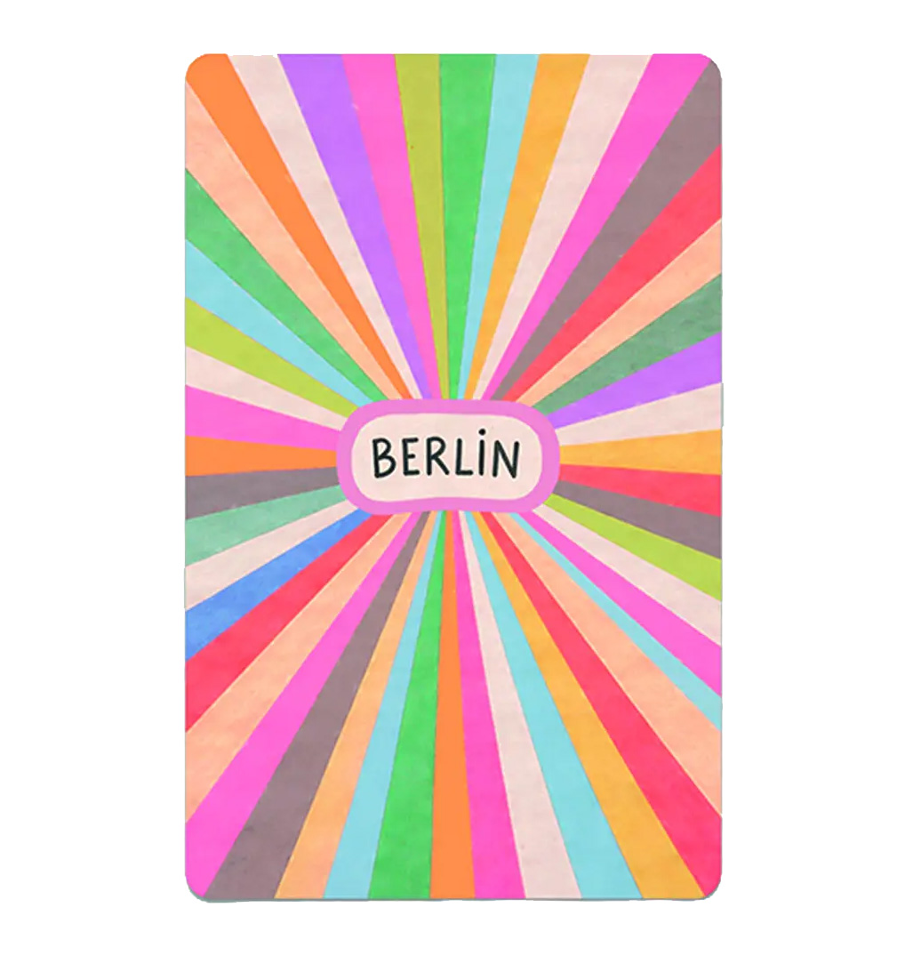 Lunacard Postkarte Berlin Stripes, Berlin Postkarte , Mini