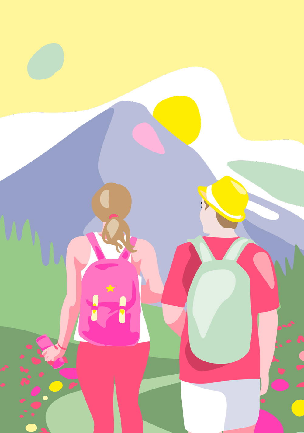 Postkarte Wanderpaar von Limoncella   , Wandern